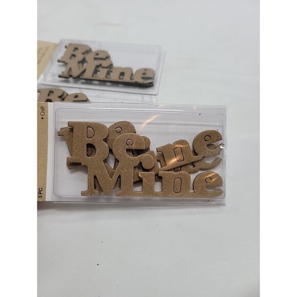 Crafter's Square Laser Cut Words Be Mine LOT OF 3 Packages TOTAL 9 Words New - Picture 4 of 5